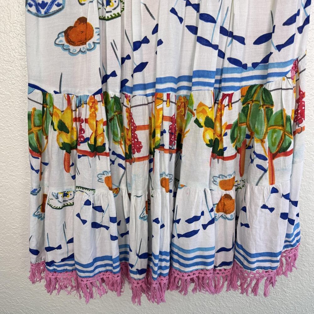 Antica Sartoria Dress Womens One Size Beaded Sundress Boho Fruit Artsy NEW - Picture 6 of 14